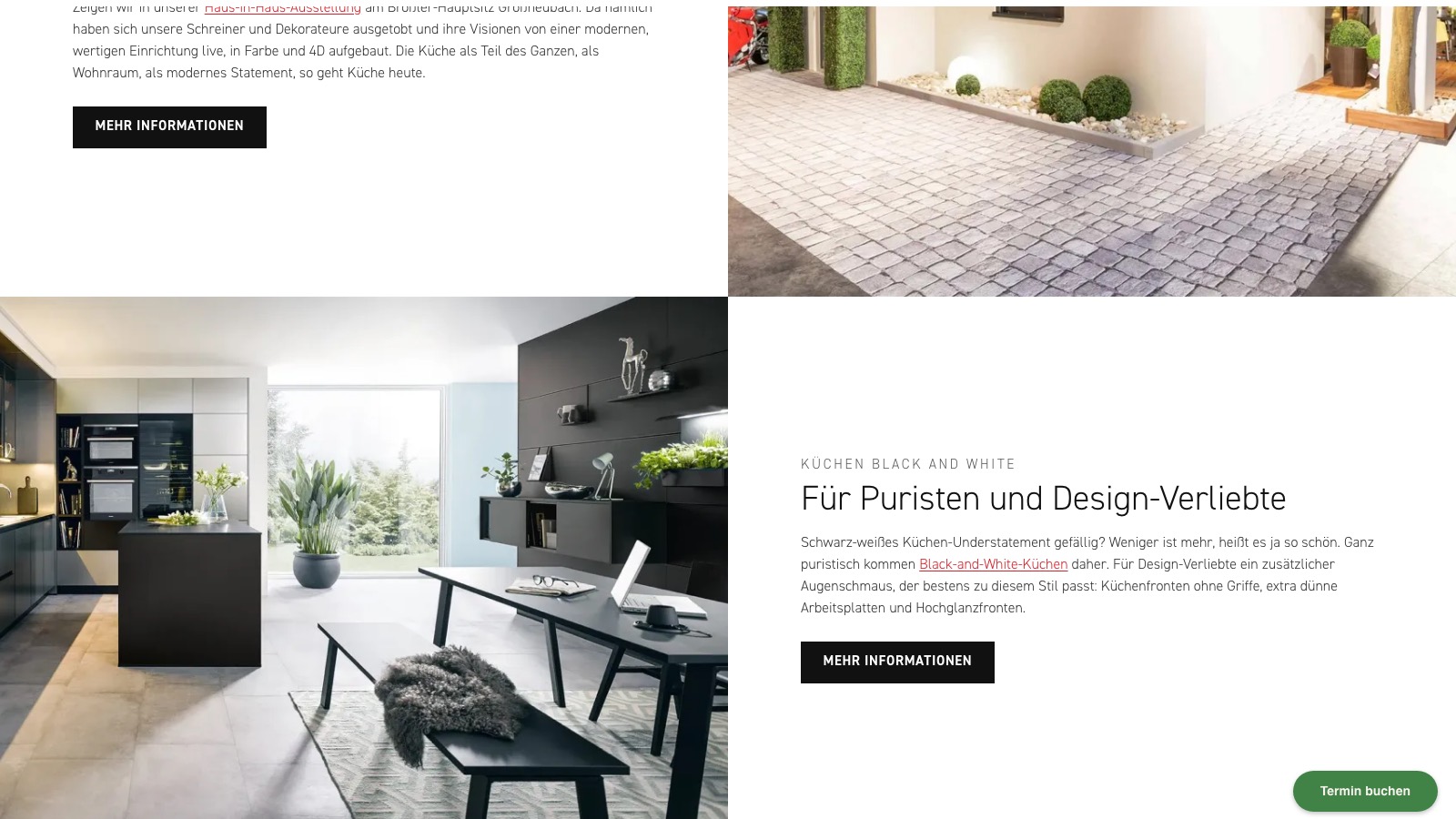 Style world for purists – black-and-white kitchen on the new Broßler website